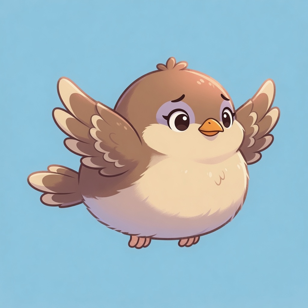 小枝を落とした小鳥